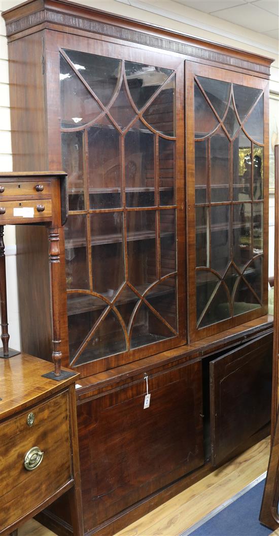 A George III mahogany straight front library bookcase, W.5ft 6in. D.1ft 3in. H.7ft. 8in.